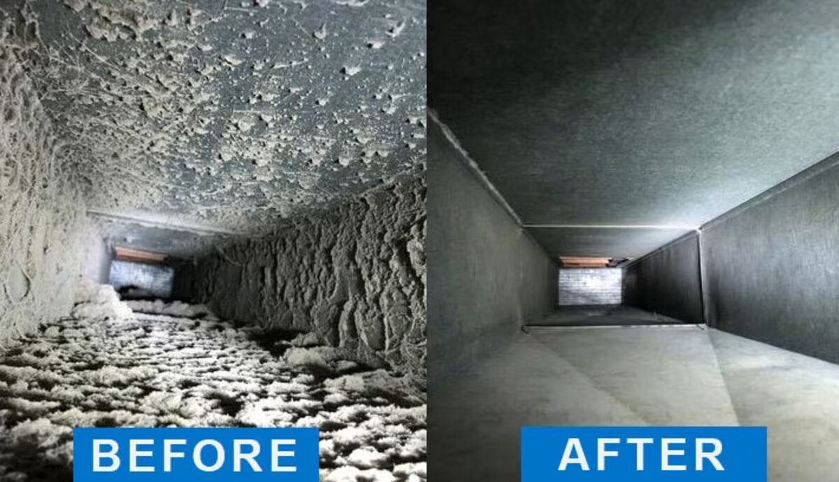 Professional air duct cleaning example